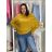 Sveter oversize šikmý dlhý rukáv dámske  nadrozměr (48/50/52 ONE SIZE) TALIANSKA MóDA IM424509XL