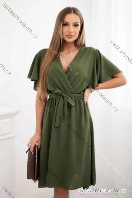 Šaty krátké letní krátký rukáv dámské (S/M/L ONE SIZE) ITALSKÁ MÓDA IMD250003