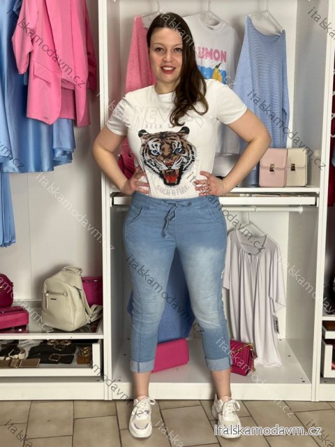 Kalhoty strečové dámské  (S/M/L ONE SIZE) ITALSKÁ MÓDA IMC261112