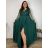 Šaty dlouhé elegantní společenské,dlouhý rukáv dámské nadrozměr (4XL-6XL) ITALSKÁ MÓDA FMPCH269391/DR 4XL tmavě smaragdová