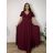 Šaty elegantné spoločenské, dlouhé dámske nadrozměr (XL-3XL) TALIANSKA MÓDA FMPCH265006/DR XL vínová