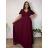 Šaty elegantné spoločenské, dlouhé dámske nadrozměr (XL-3XL) TALIANSKA MÓDA FMPCH265006/DR XL vínová
