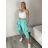 Kalhoty elegantní s páskem dámské (S/M/L ONE SIZE) ITALSKÁ MÓDA IMSM26012/DR S/M/L světle mintová