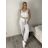Nohavice volnočasové s opaskom dámske INNA (S/M/L ONE SIZE) TALIANSKA MÓDA IMSM261124/DR S/M/L biela