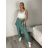 Kalhoty volnočasové s páskem dámské INNA (S/M/L ONE SIZE) ITALSKÁ MÓDA IMSM261124/DR S/M/L zelená staromintová