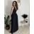 Šaty elegantné dlouhé bez rukávu rukávu dámske SARA (M/L/XL ONE SIZE) TALIANSKA MóDA IM4251146/DUR M/L/XL tmavě tyrkysová