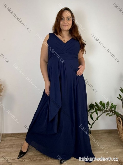 Šaty elegantní společenské,dlouhé dámské nadrozměr (XL-3XL) ITALSKÁ MÓDA FMPCH26M-5008/DR