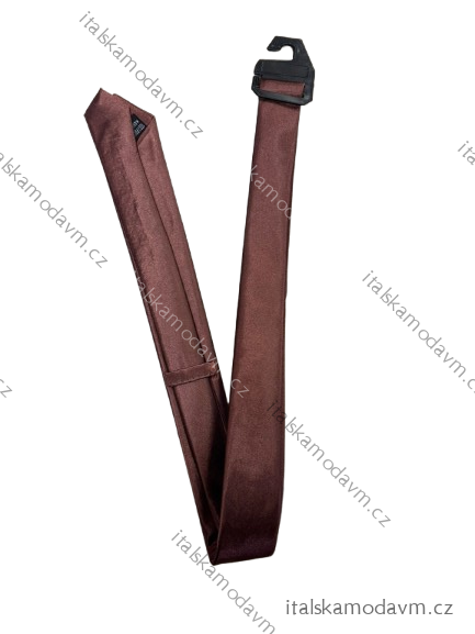 Kravata pánska úzka 6x72, 5cm JASMAN (one size) turecká móda JSM25001/DUR hnědá