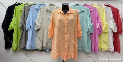 Košile prodloužená letní 3/4 dlouhý rukáv dámská nadrozměr (54/56/58 ONE SIZE) ITALSKÁ MÓDA IM426090