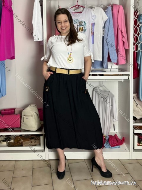 Sukňa dlhá dámska (S/M/L ONE SIZE) TALIANSKA MÓDA IMSM26105/DUR S/M/L čierna