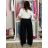 Kalhoty oversize s páskem dámské (S/M/L ONE SIZE) ITALSKÁ MÓDA IMSM26097/DUR S/M/L Černá