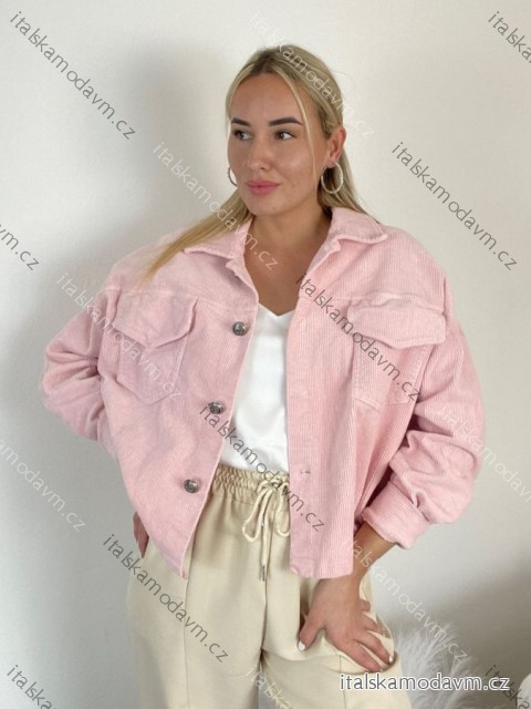 Bunda krátká oversize dlouhý rukáv dámská (S/M/L ONE SIZE) ITALSKÁ MÓDA IMWCA26002/DR