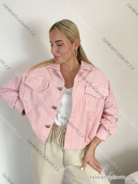 Bunda krátká oversize dlouhý rukáv dámská (S/M/L ONE SIZE) ITALSKÁ MÓDA IMWCA26002/DR S/M/L růžová světlá