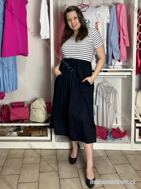 Šaty volnočasové krátký rukáv dámské LUDMILA (S/M/L ONE SIZE) ITALSKÁ MÓDA IMSM26085/DUR