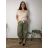 Kalhoty/tepláky volnočasové máslové balónové dámské nadrozměr (46/48/50 ONE SIZE) ITALSKÁ MÓDA IM425699/DUR khaki 46/48/50