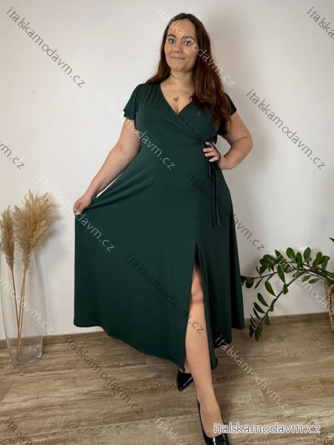 Šaty elegantní letní s krátkým rukávem dámské nadrozměr PETUL (46/48/50 ONE SIZE) ITALSKÁ MÓDA IM4260029/DUR