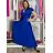 Šaty dlouhé elegantní krátký rukáv dámské ANNA (S/M/L ONE SIZE) ITALSKÁ MÓDA IM4260024/DUR S/M/L modrá královská