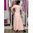 Šaty dlhé elegantný krátky rukáv dámske ANNA (S/M/L ONE SIZE) TALIANSKA MÓDA IM4260024/DUR S/M/L růžová světlá