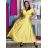 Šaty dlouhé elegantní krátký rukáv dámské ANNA (S/M/L ONE SIZE) ITALSKÁ MÓDA IM4260024/DUR S/M/L žlutá