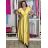 Šaty dlouhé elegantní krátký rukáv dámské ANNA (S/M/L ONE SIZE) ITALSKÁ MÓDA IM4260024/DUR S/M/L žlutá