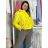 Bunda krátka oversize dlhý rukáv dámska BIANCA (S/M/L ONE SIZE) TALIANSKA MÓDA IMWCA26003/DU S/M/L žlutá
