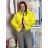 Bunda krátka oversize dlhý rukáv dámska BIANCA (S/M/L ONE SIZE) TALIANSKA MÓDA IMWCA26003/DU S/M/L žlutá