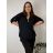 Blúzka elegantná 3/4 dlhý rukáv dámska nadrozmer LUISA (54/56/58 ONE SIZE) TALIANSKA MÓDA IM426029/DU 54/56/58 svetlo modrá