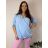 Blúzka elegantná 3/4 dlhý rukáv dámska nadrozmer LUISA (54/56/58 ONE SIZE) TALIANSKA MÓDA IM426029/DU 54/56/58 svetlo modrá