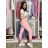 Nohavice strečové dlhé dámske PANTALONE  (S/M/L ONE SIZE) IMPOZ25LV-6318/DUR sv. růžová S/M/L
