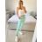 Nohavice strecové dlhé dámske (S/M/L ONE SIZE) TALIANSKA MÓDA IMPLI248115/DUR světle zelená S/M/L
