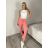 Kalhoty strečové dlouhé dámské (S/M/L ONE SIZE) ITALSKÁ MÓDA IMPLI248115/DUR S/M/L růžová lososová