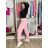 Tepláky/Kalhoty elegantné oversize dlhé dámske (S/M/L ONE SIZE) TALIANSKA MÓDA IMD26003/DUR sv. růžová S/M/L