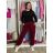 Tepláky/Kalhoty elegantné oversize dlhé dámske (S/M/L ONE SIZE) TALIANSKA MÓDA IMD26003/DUR vínová S/M/L