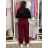 Tepláky/Kalhoty elegantné oversize dlhé dámske (S/M/L ONE SIZE) TALIANSKA MÓDA IMD26003/DUR vínová S/M/L