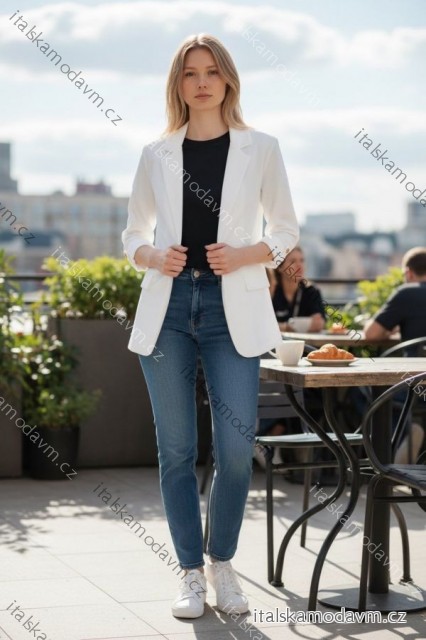 Sako elegantní 3/4 dlouhý rukáv dámské (S/M/L ONE SIZE) ITALSKÁ MÓDA IMD26010