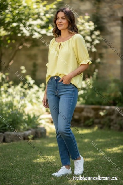 Tričko krátky rukáv dámske nadrozmer (48/50/52 ONE SIZE) TALIANSKA MÓDA IMD26040