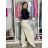 Kalhoty dlouhé elegantní dámské BRITA (S/M/L ONE SIZE) ITALSKÁ MÓDA IM4260023/DU S/M/L béžová