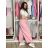 Nohavice dlhé elegantní dámske JITKA (S/M/L ONE SIZE) TALIANSKA MÓDA IM426070/DU tmavě hnědá S/M/L