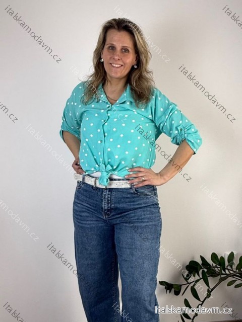 Košile krátká puntík 3/4 dlouhý rukáv dámská DITA (ML/XL ONE SIZE) ITALSKÁ MÓDA IMC26065/DU