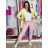 Kalhoty outdoorové s páskem dámské SARA (S/M/L ONE SIZE) ITALSKÁ MÓDA IM4261116/DU S/M/L růžová