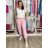 Kalhoty outdoorové s páskem dámské SARA (S/M/L ONE SIZE) ITALSKÁ MÓDA IM4261116/DU S/M/L růžová