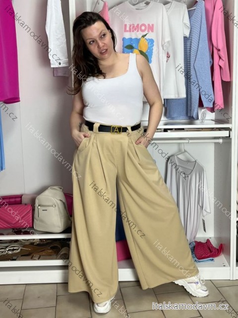 Nohavice elegantní dlhé s opaskom dámske BEATA (S/M/L ONE SIZE) TALIANSKA MÓDA IMWHA261112