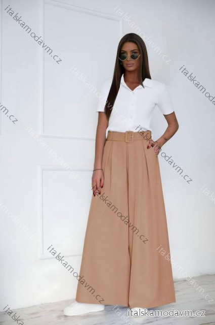 Nohavice dlhé letné s opaskom dámske (S/M/L ONE SIZE) TALIANSKA MÓDA IMD26046