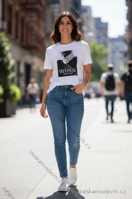 Tričko krátky rukáv dámske (S/M/L ONE SIZE) TALIANSKA MÓDA IMD26050
