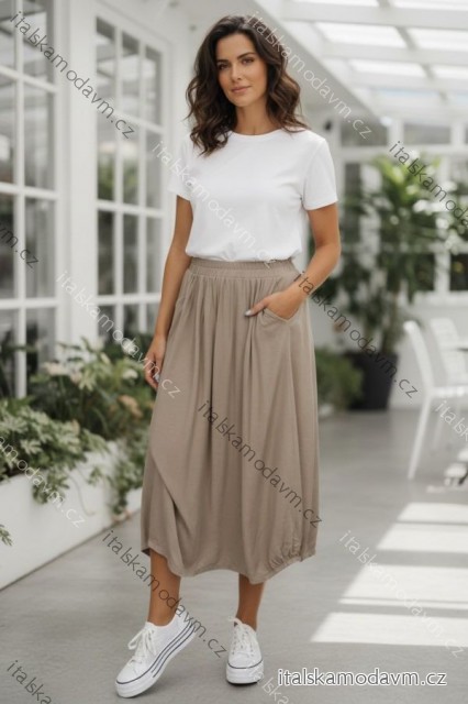 Sukně středně dlouhá dámská nadrozměr (44/46/48 ONE SIZE) ITALSKÁ MÓDA IMD26053