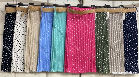 Sukně dlouhá skládaná puntík s páskem dámská (S/M/L ONE SIZE) ITALSKÁ MÓDA IMC26059