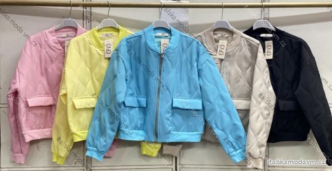 Bunda krátka jarný dlhý rukáv dámska nadrozmer (44/46/48 ONE SIZE) TALIANSKA MÓDA IMC26066