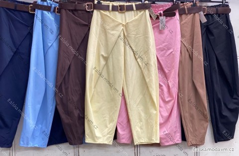 Nohavice voľnočasové s opaskom dámske nadrozmer (44/46/48 ONE SIZE) TALIANSKA MÓDA IMC26075