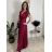 Šaty dlhé elegantný krátky rukáv dámske ANNA (S/M/L ONE SIZE) TALIANSKA MÓDA IM4260024