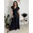 Šaty dlhé elegantný krátky rukáv dámske ANNA (S/M/L ONE SIZE) TALIANSKA MÓDA IM4260024